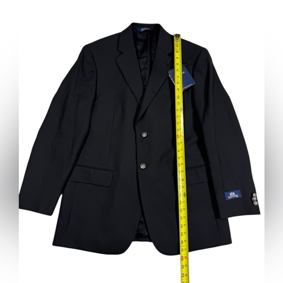 Stafford Ease Men’s Black Blazer 40R Wool Blend Stretch Sport Coat Jacket NWT - Picture 4 of 9